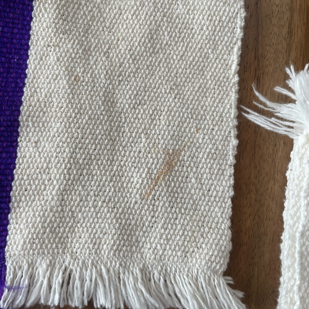 Striped Rainbow Fringe Edge Placemat Square Corners Set of 4 Picnic Retro Bright - Picture 13 of 13
